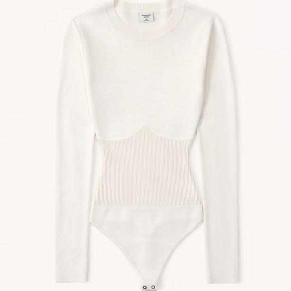 Abercrombie & Fitch Tops - Abercrombie & Fitch Long-Sleeve Crew Corset Sweater Bodysuit